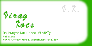 virag kocs business card